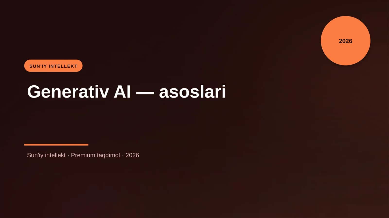 Generativ AI — asoslari