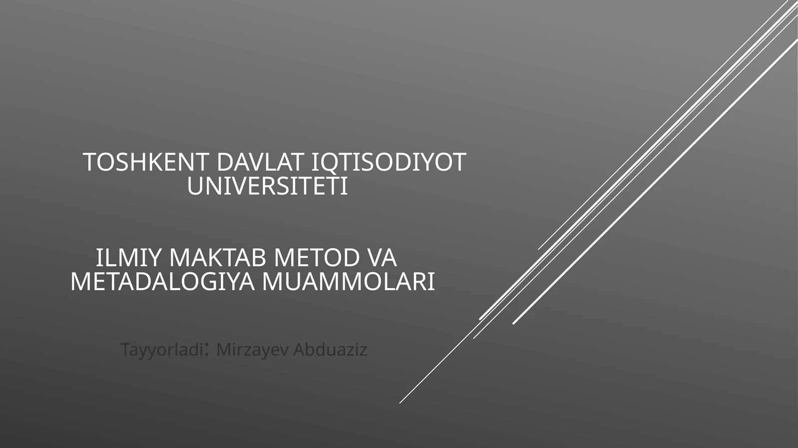 Ilmiy maktab metod va metadalogiya muammolari
