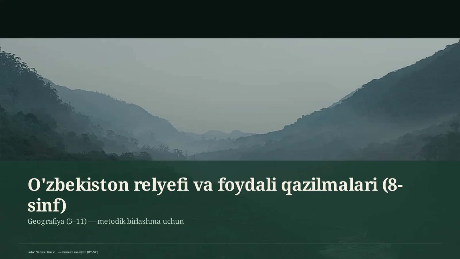 O'zbekiston relyefi va foydali qazilmalari (8-sinf)