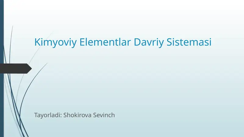 Kimyoviy Elementlar Davriy Sistemasi