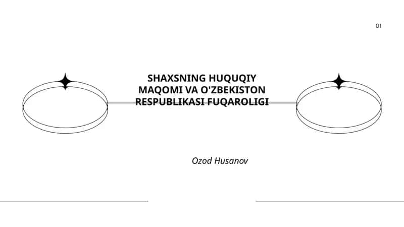Shaxsning Huquqiy Maqomi va O'zbekiston Respublikasi Fuqaroligi