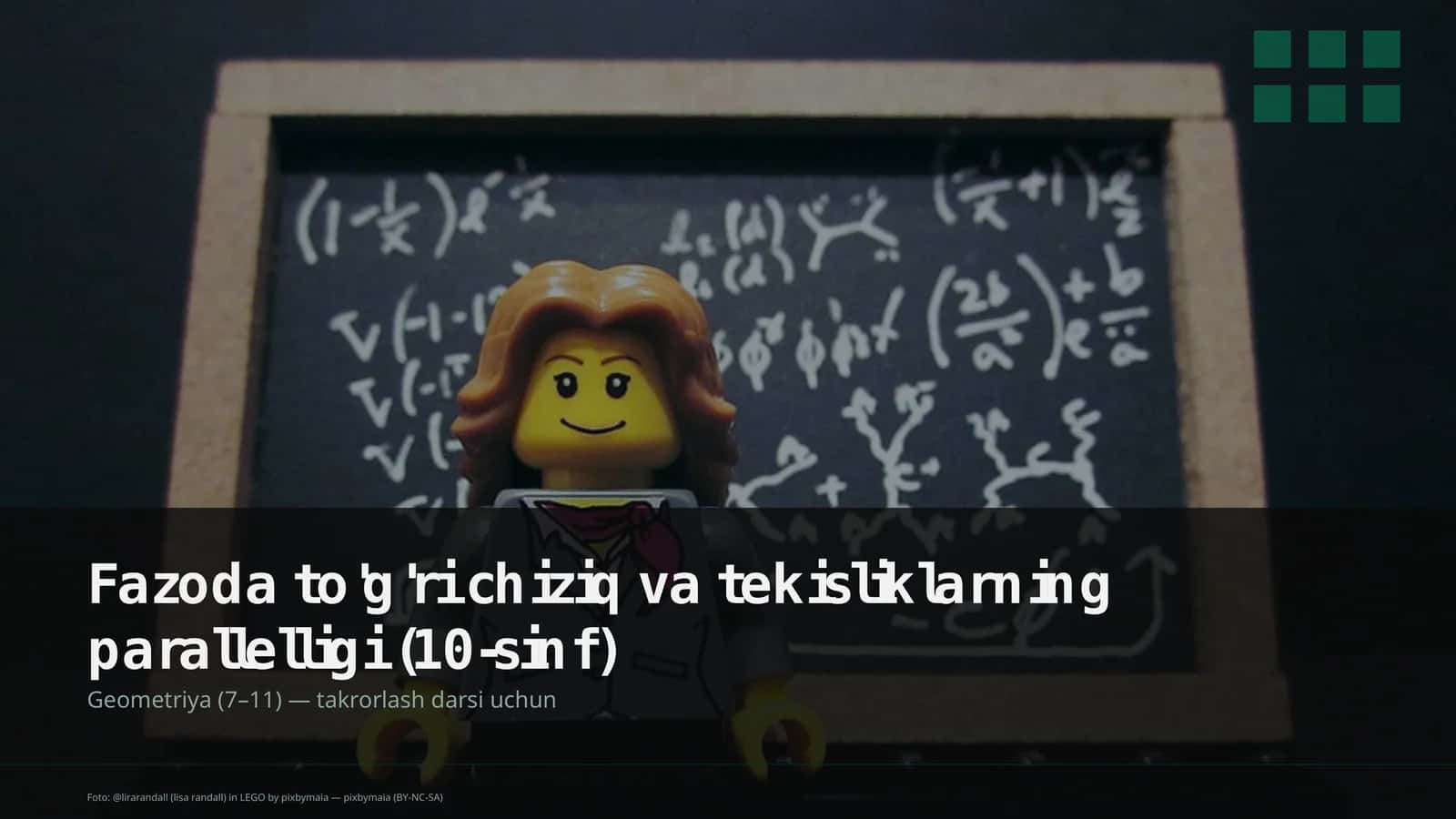 Fazoda to'g'ri chiziq va tekisliklarning parallelligi (10-sinf)
