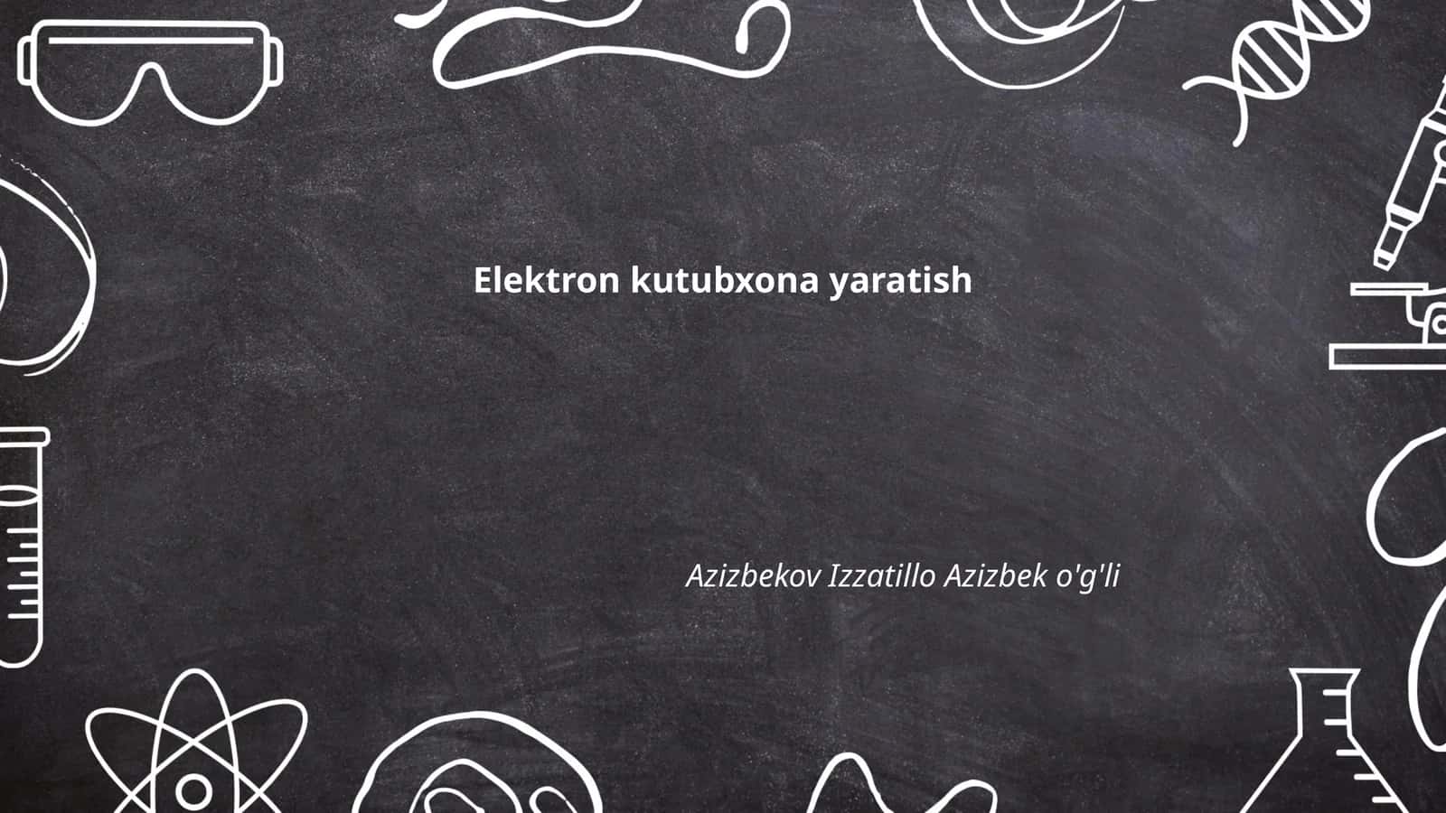 Elektron kutubxona yaratish