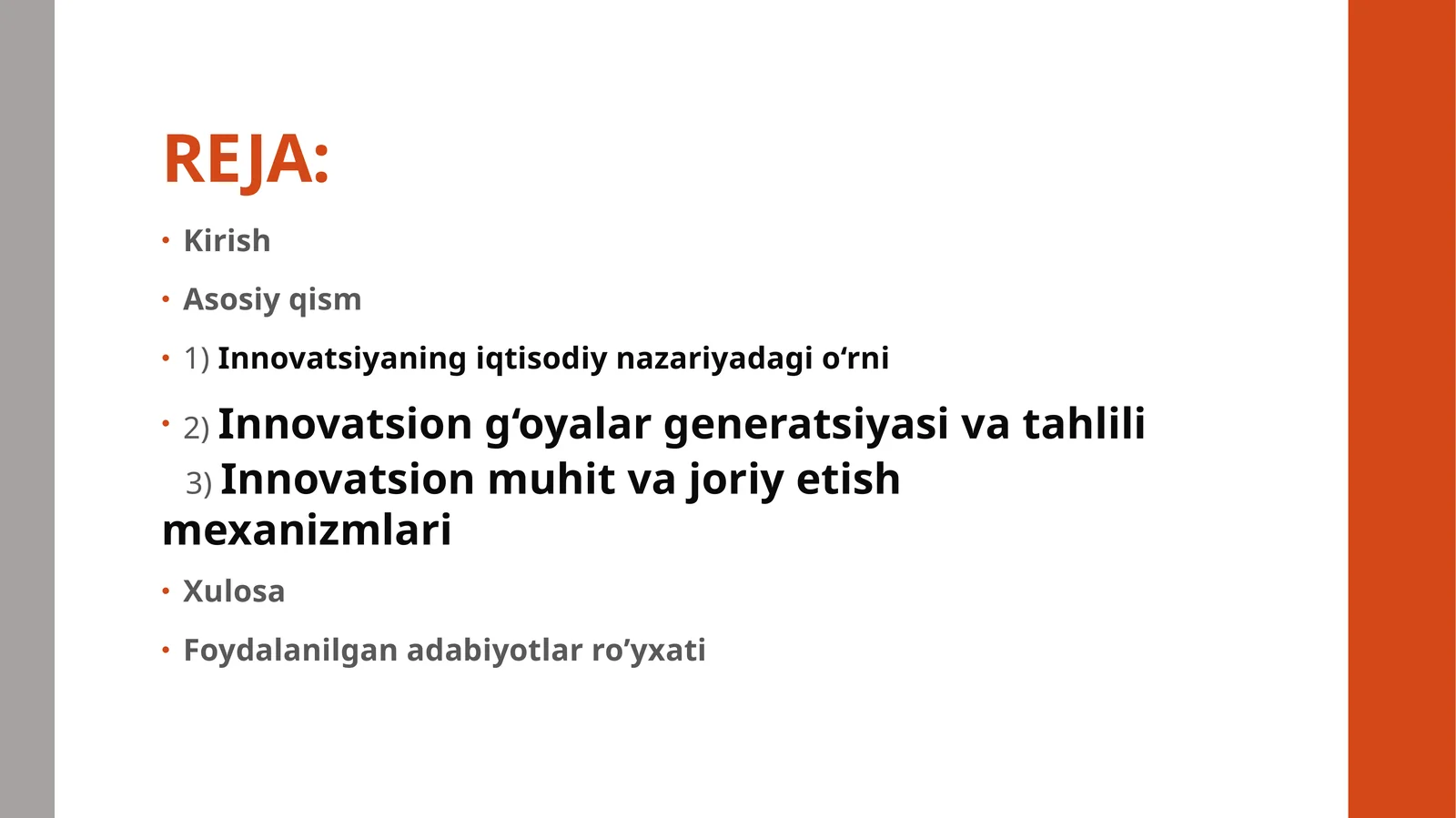 Innovatsiyaning iqtisodiy nazariyadagi o‘rni
