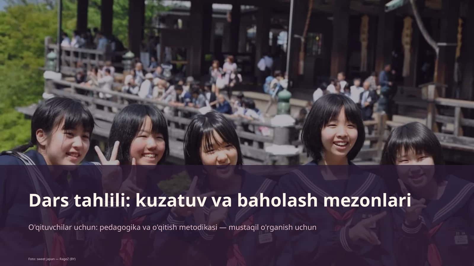 Dars tahlili: kuzatuv va baholash mezonlari
