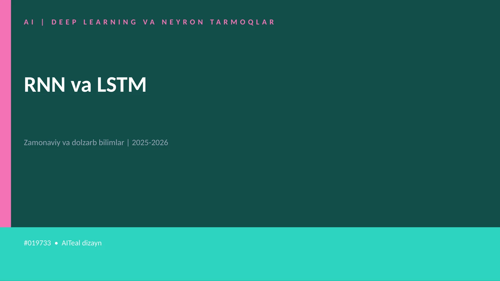 AI | DEEP LEARNING VA NEYRON TARMOQLAR