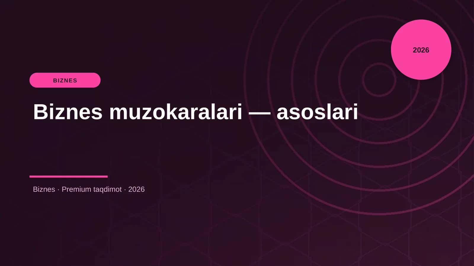 Biznes muzokaralari — asoslari
