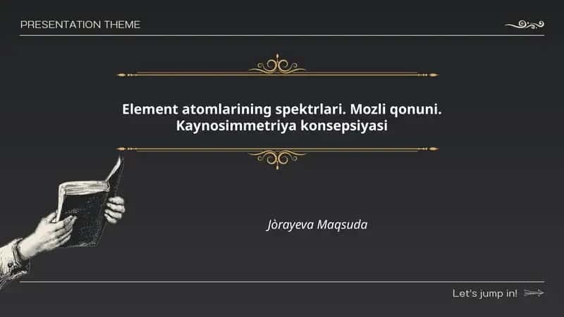 Element atomlarining spektrlari. Mozli qonuni. Kaynosimmetriya konsepsiyasi