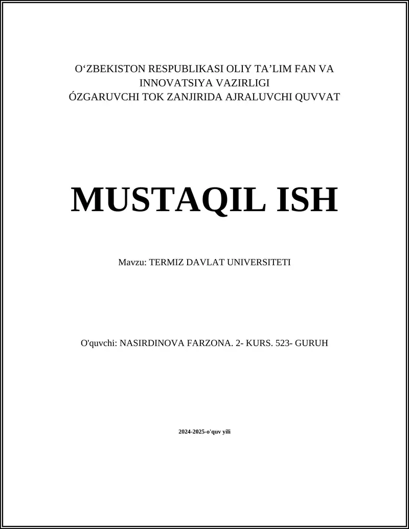 Termiz Davlat Universiteti