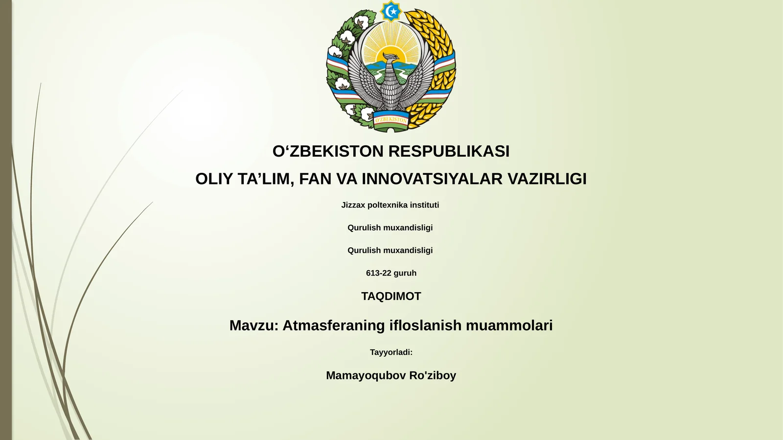 Atmasferaning ifloslanish muammolari