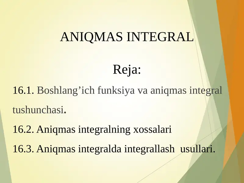 Aniqmas Integral