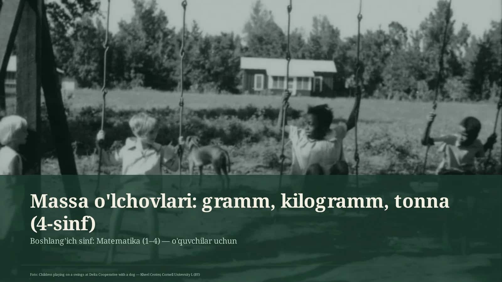 O'lchovlar va Massalar