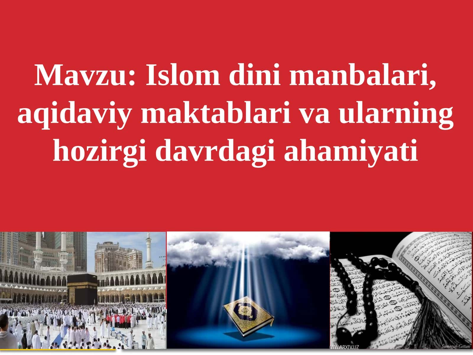 Islomga oid Hadislar to'plami