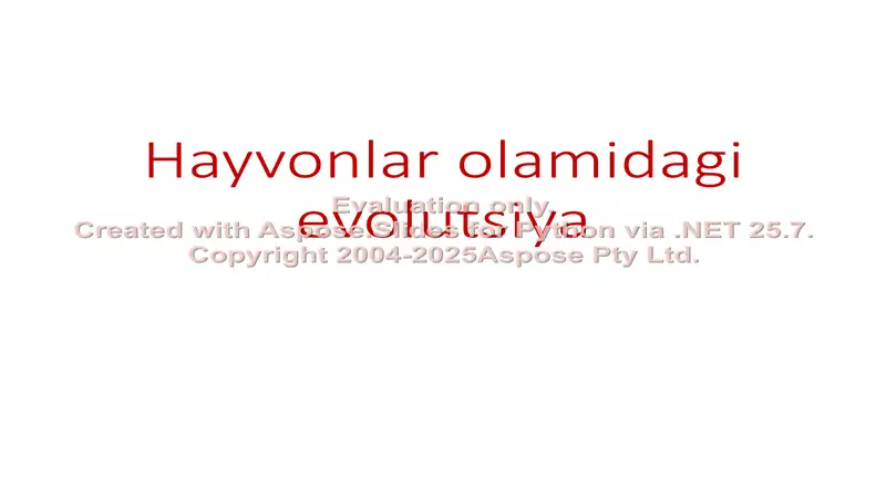 Hayvonlar olamidagi evolutsiya