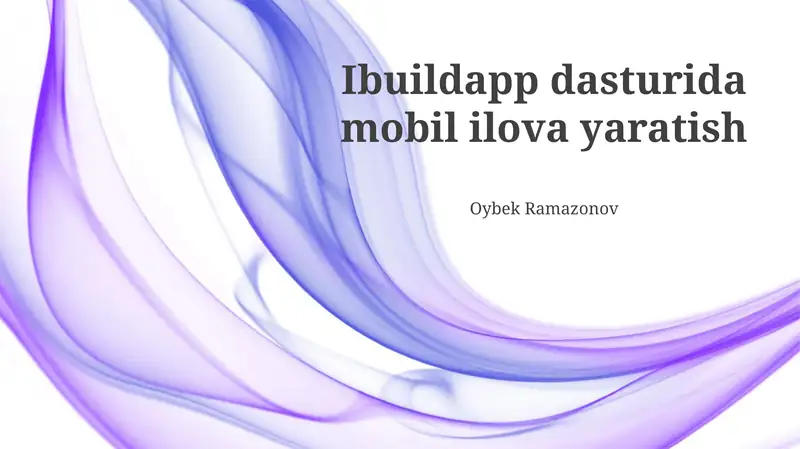 Ibuildapp dasturida mobil ilova yaratish