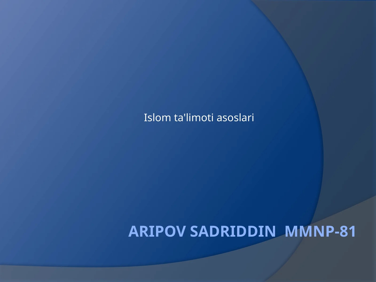 Islom ta'limoti asoslari