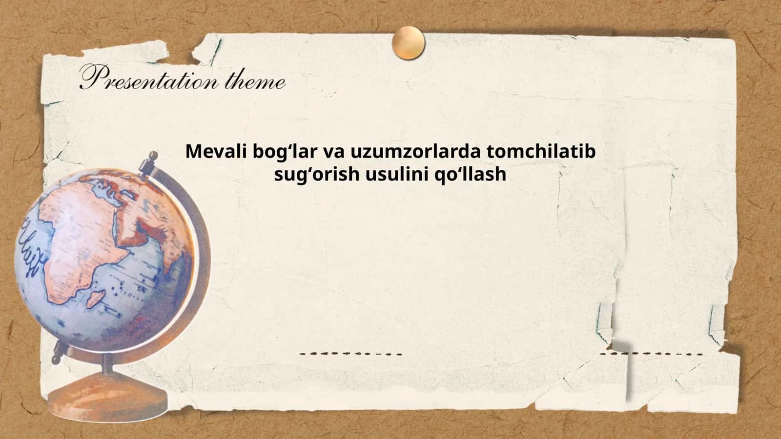 Mevali bogʻlar va uzumzorlarda tomchilatib sugʻorish usulini qoʻllash