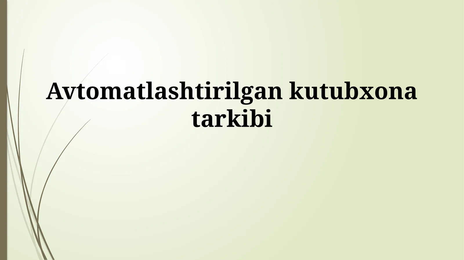 Avtomatlashtirilgan Kutubxona Inventarizatsiyasi