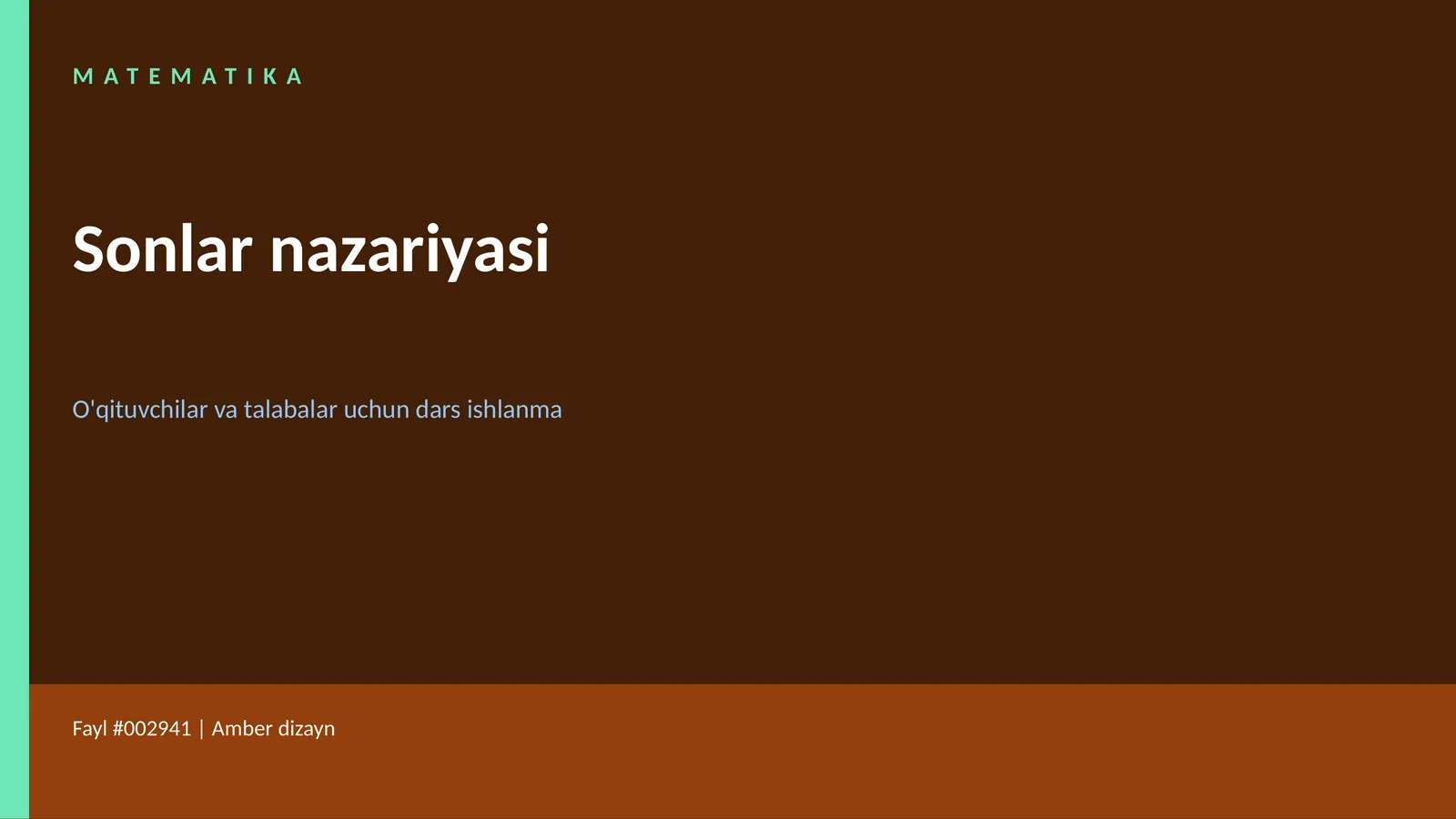 Sonlar nazariyasi