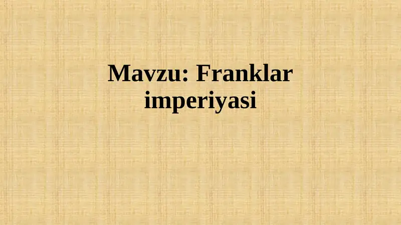 Franklar imperiyasi