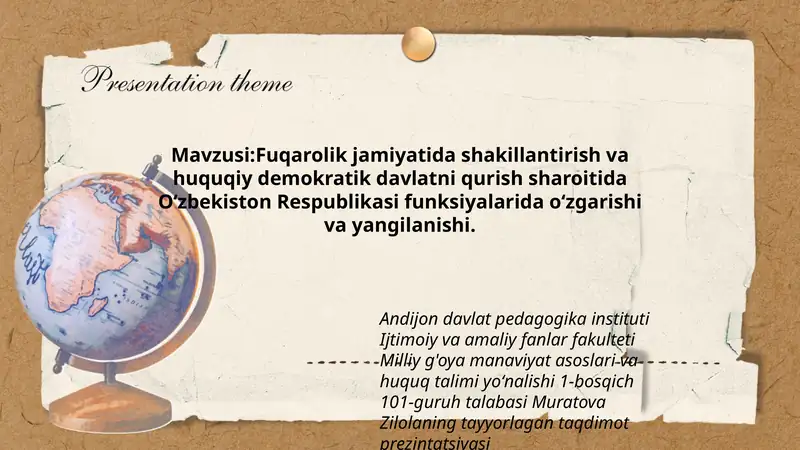 Muratova Zilolaning tayyorlagan taqdimot prezintatsiyasi