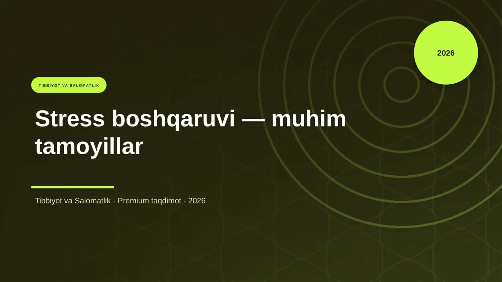 Stress boshqaruvi — muhim tamoyillar
