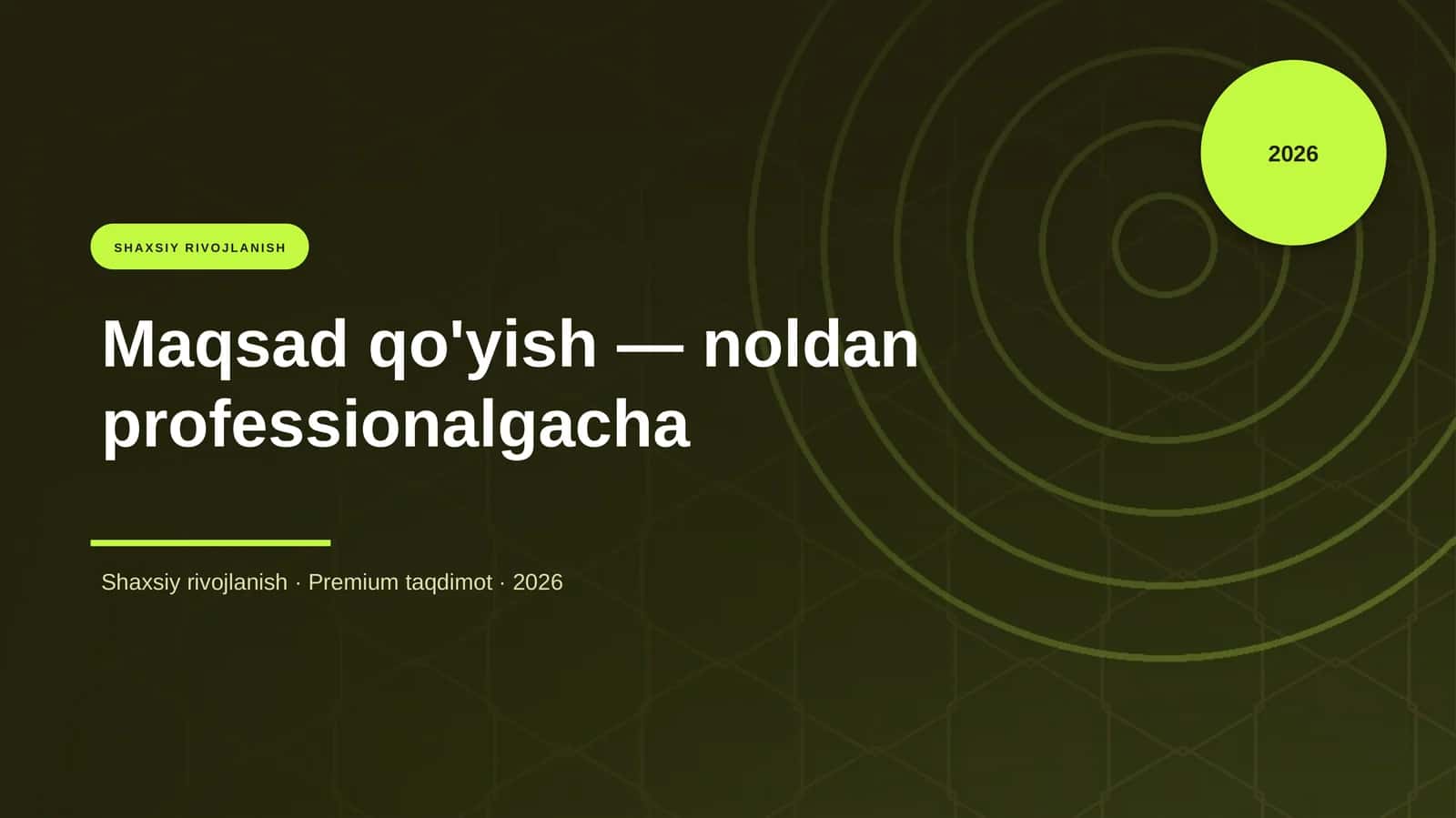 Maqsad qo'yish — noldan professionalgacha