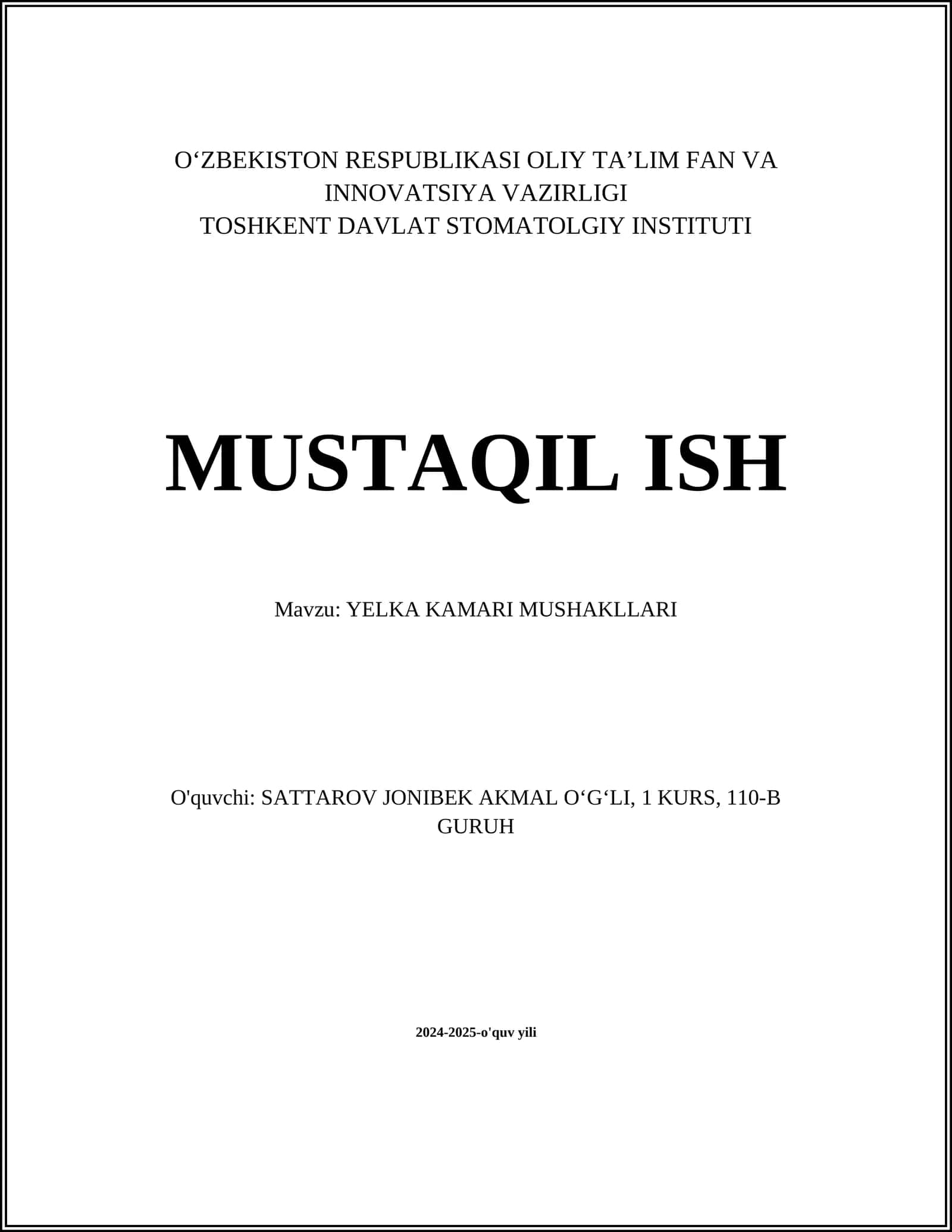 YELKA KAMARI MUSHAKLLARI