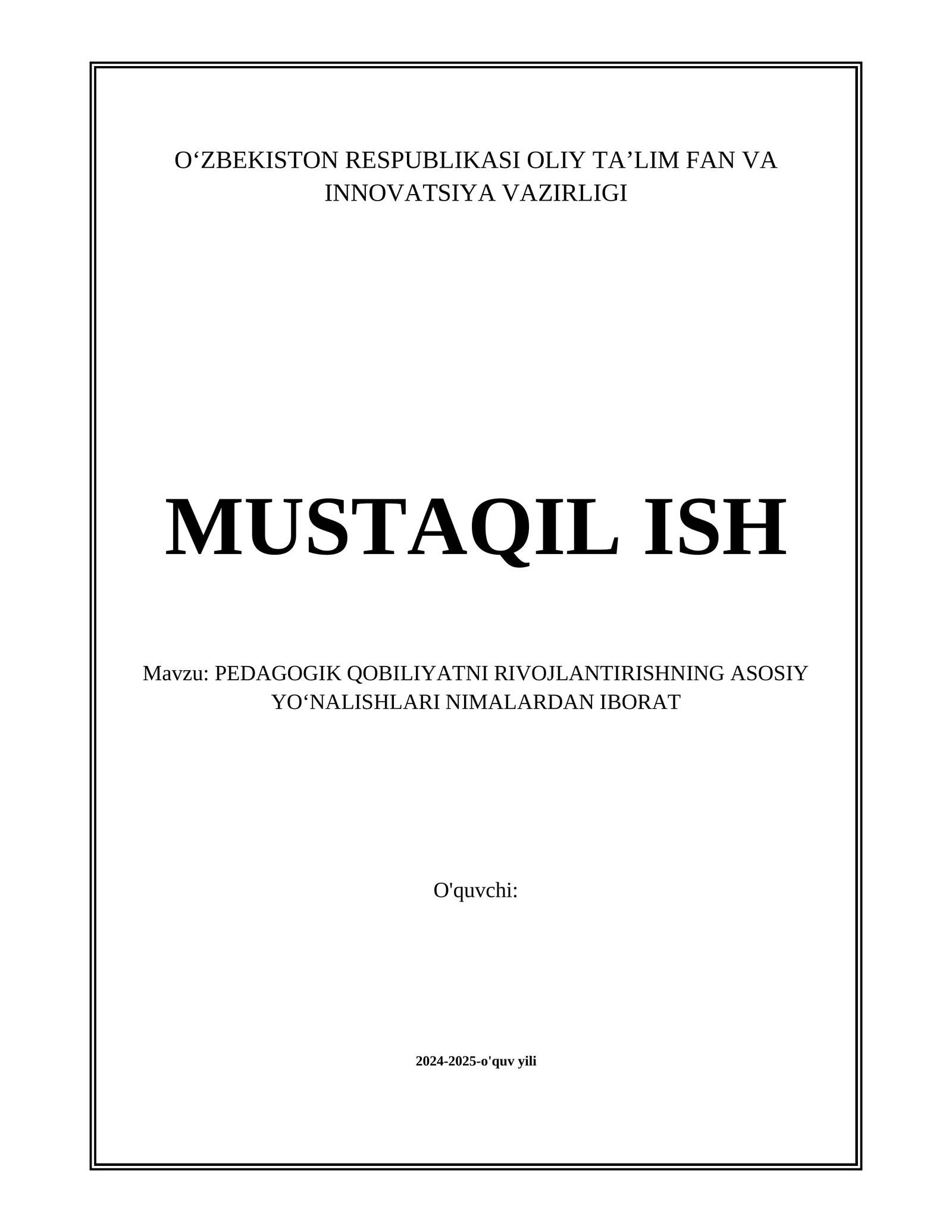 PEDAGOGIK QOBILIYATNI RIVOJLANTIRISHNING ASOSIY YOʻNALISHLARI NIMALARDAN IBORAT