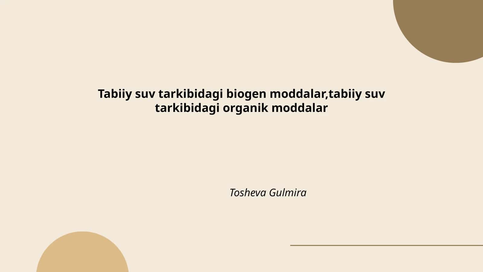Biogen moddalar tabiiy suv ekotizimlariga