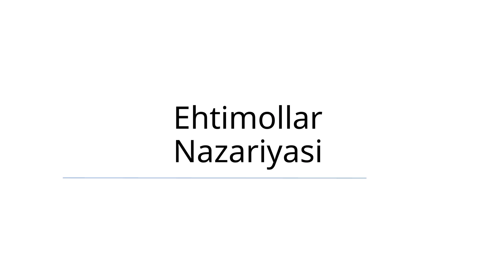 Ehtimollar Nazariyasi