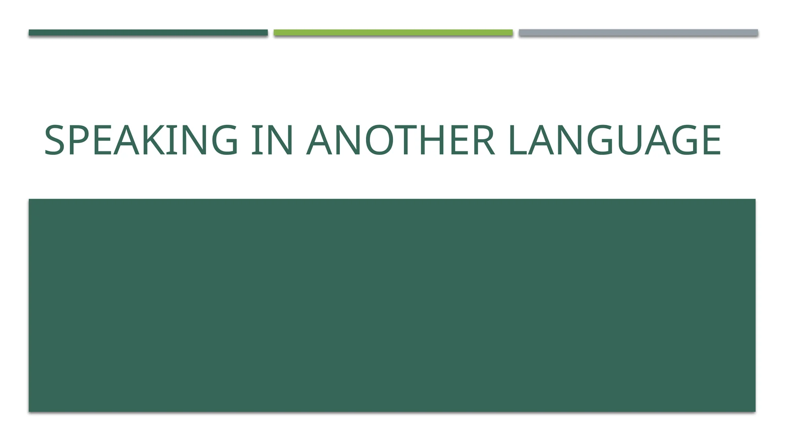 DIFFERENCE BETWEEN L1 AND L2 SPEAKING