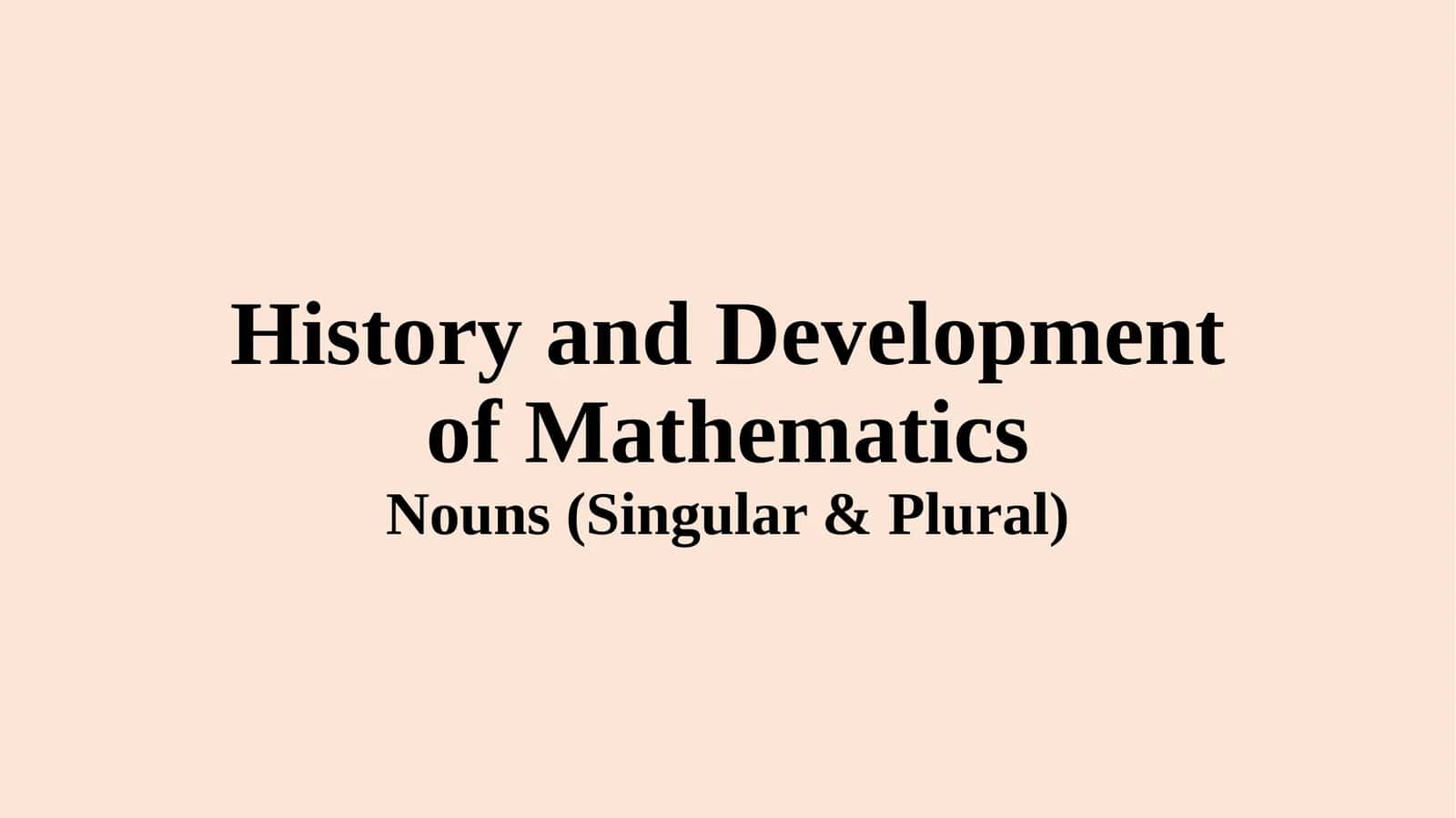 Tarix va matematika rivojlanishi
