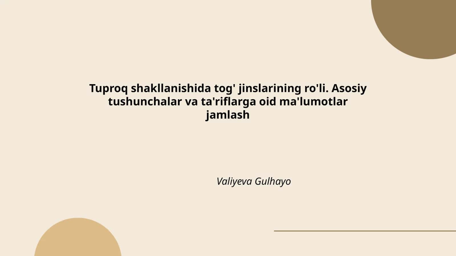 Tog' jinslarining ro'li