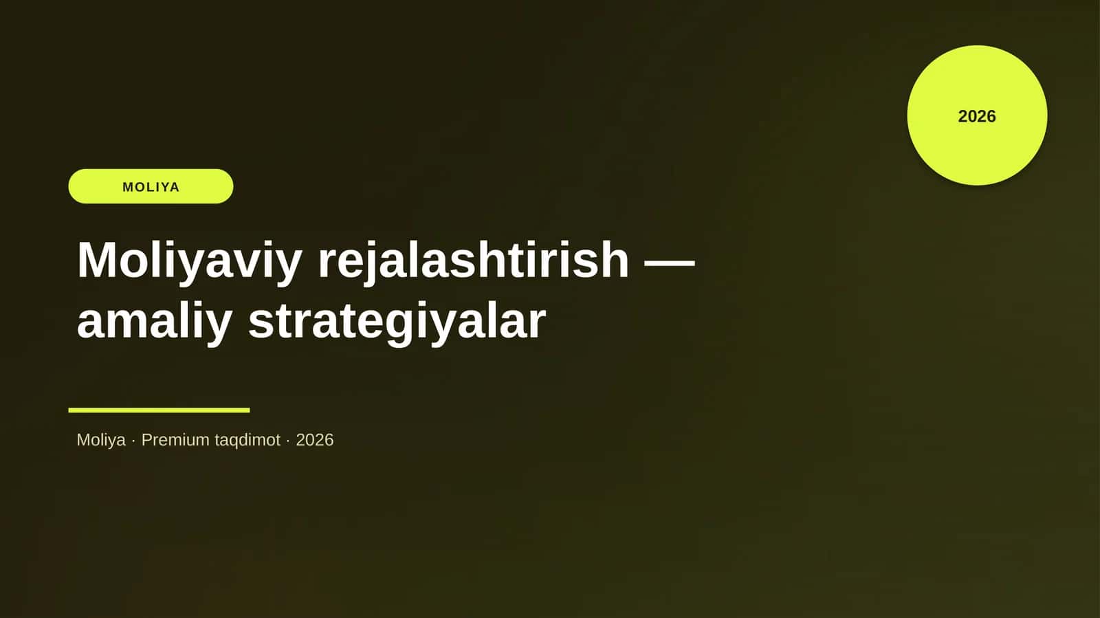 Moliyaviy rejalashtirish — amaliy strategiyalar