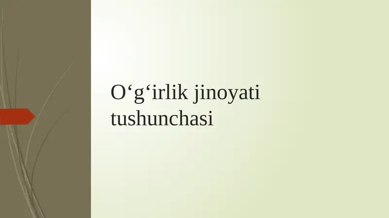 O‘g‘irlik jinoyati tushunchasi