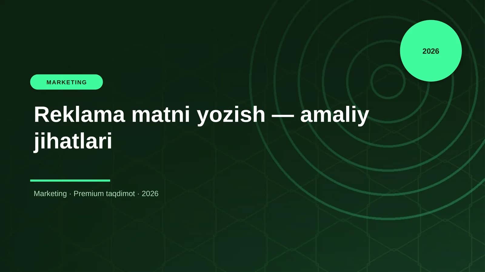 Reklama Matni Yozish — Amaliy Jihatlari