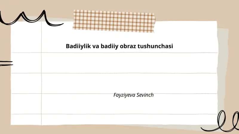 Badiiylik va badiiy obraz tushunchasi