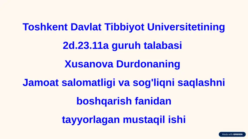 Tibbiyotda statistikaning ahamiyati