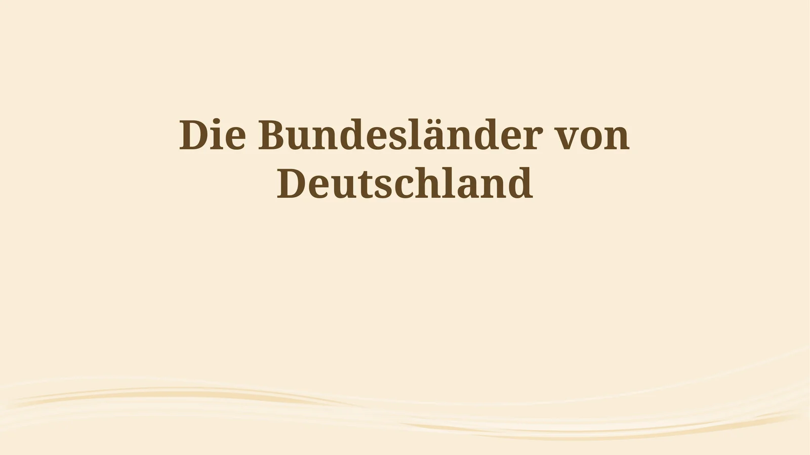 Die Bundesländer von Deutschland