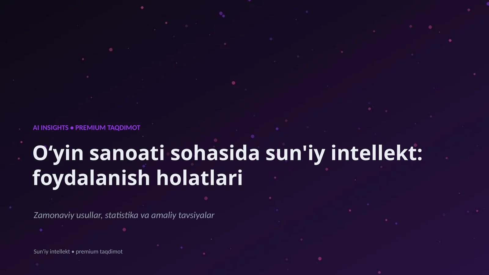 Sun'iy Intellekt - Premium Taqdimot