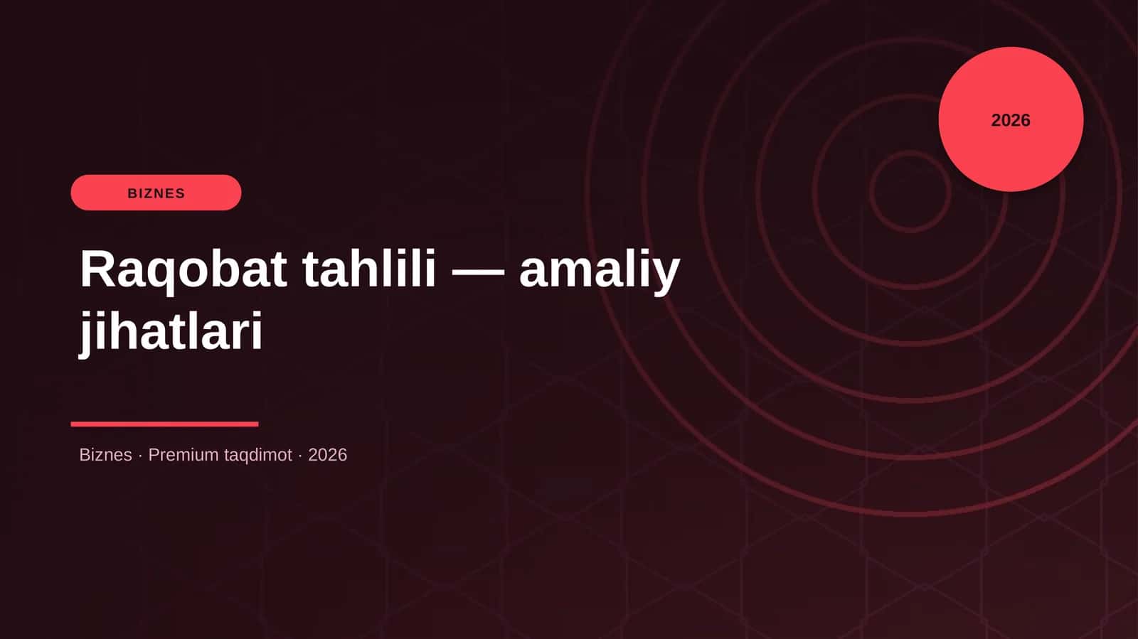 Raqobat tahlili — amaliy jihatlari