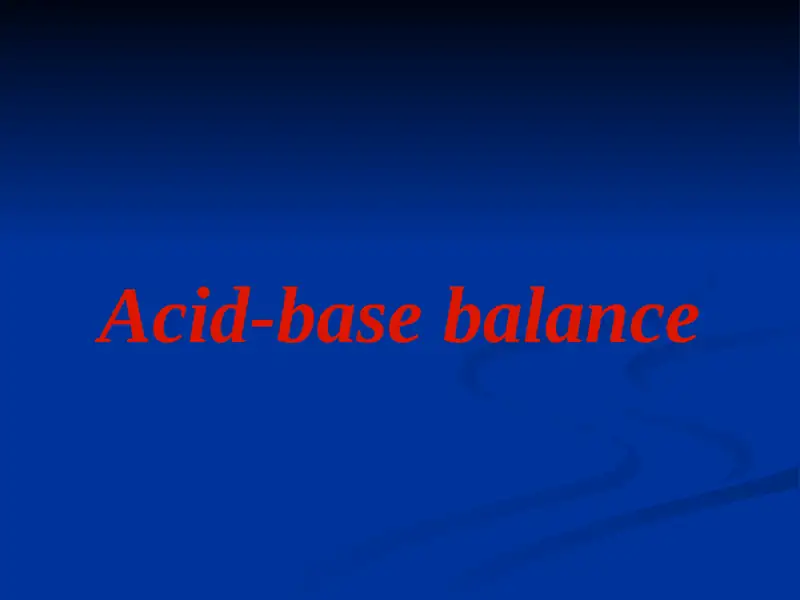 Acid-base balance