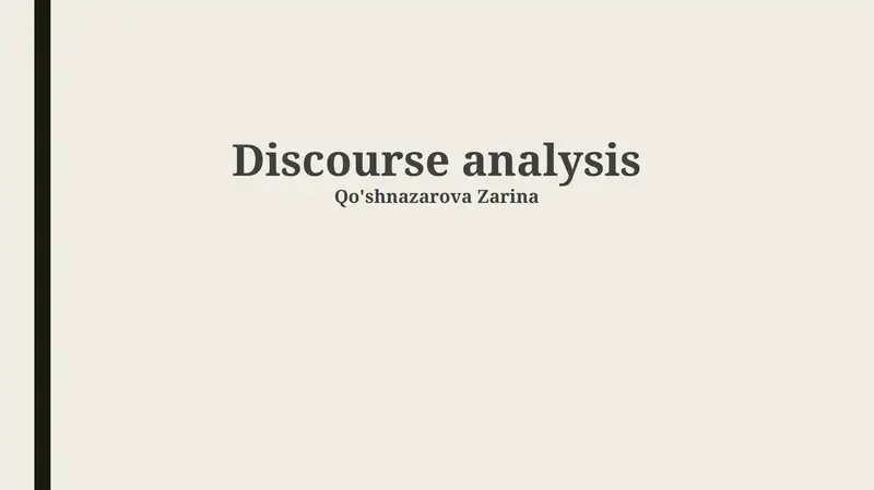 Discourse analysis
