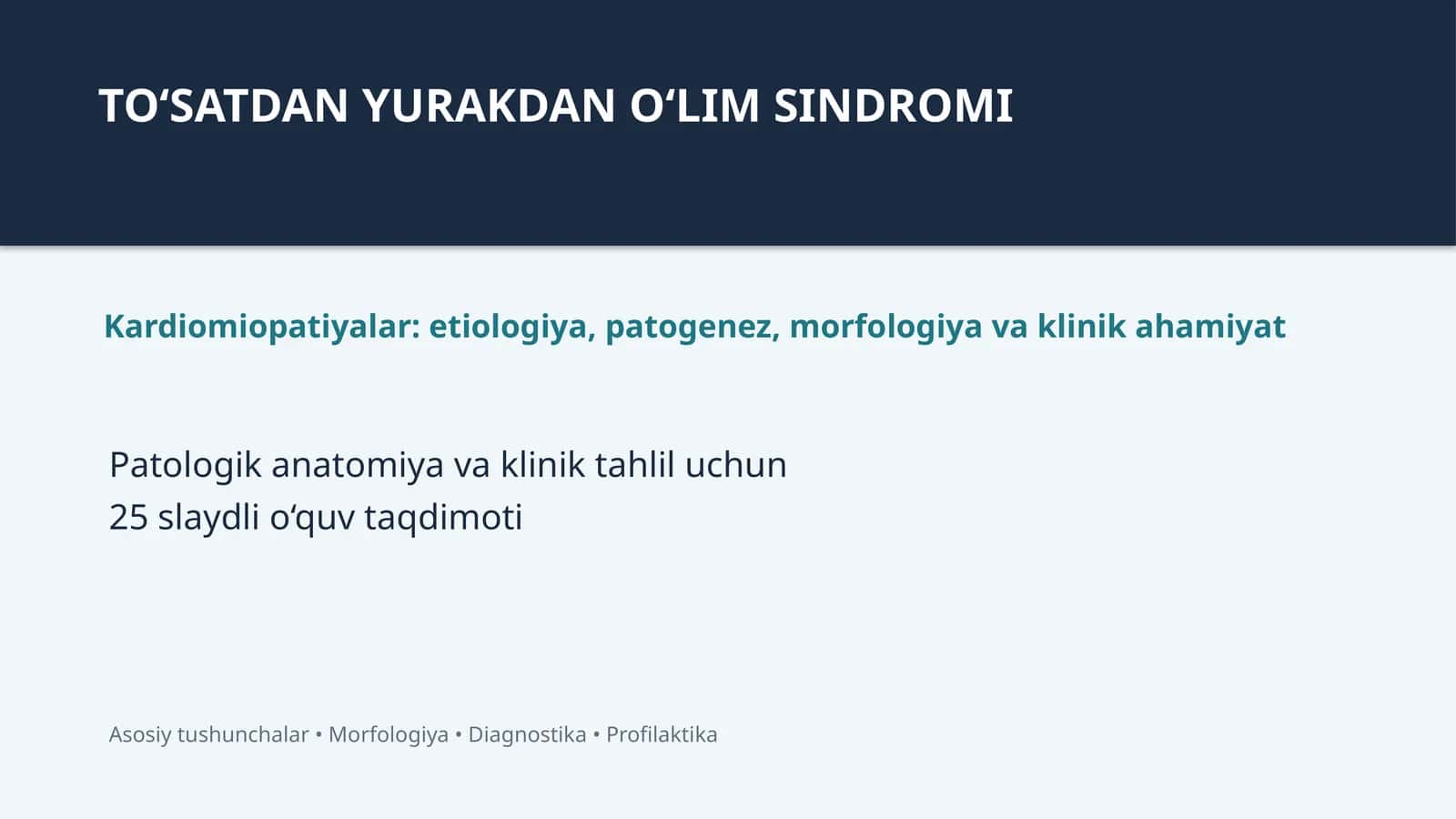 TO‘SATDAN YURAKDAN O‘LIM SINDROMI