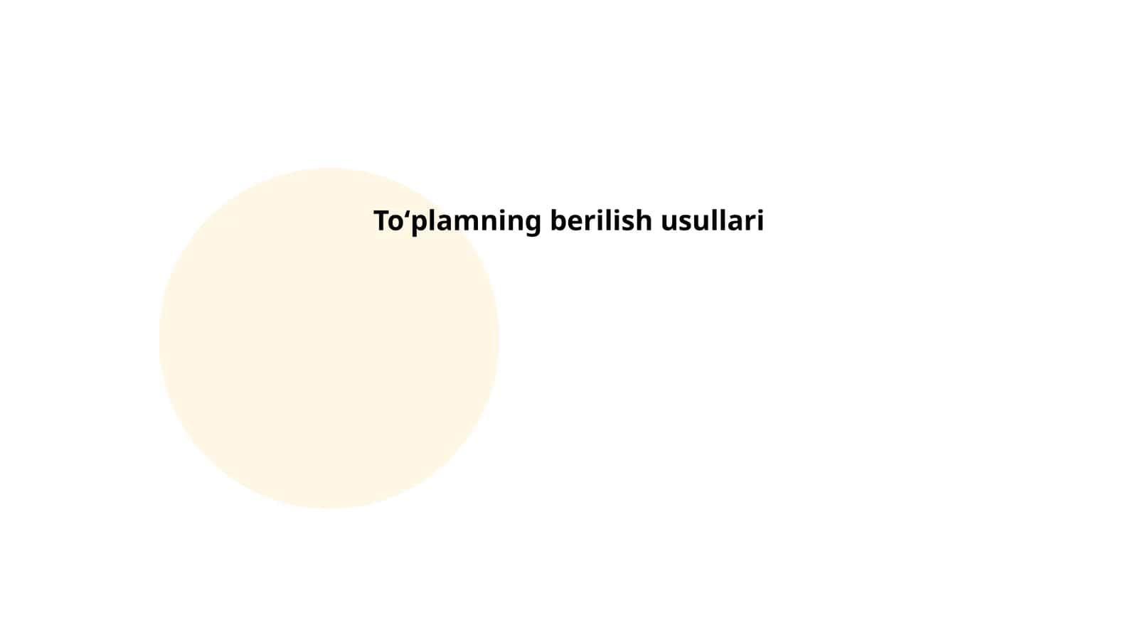 Toʻplamning berilish usullari