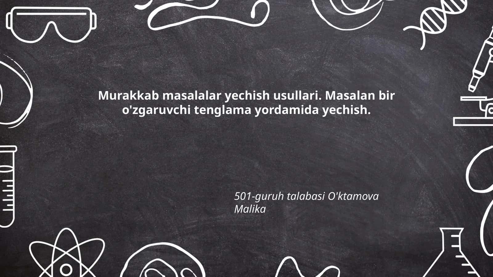 Murakkab masalalar yechish usullari
