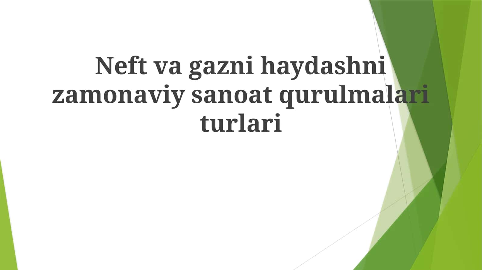 Neft va gazni qayta ishlashda qo'llaniladigan asbob-uskunalar