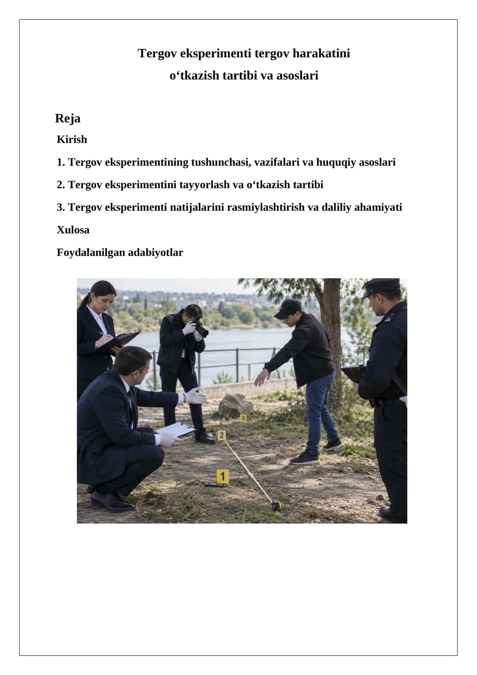 Tergov eksperimenti tergov harakatini.