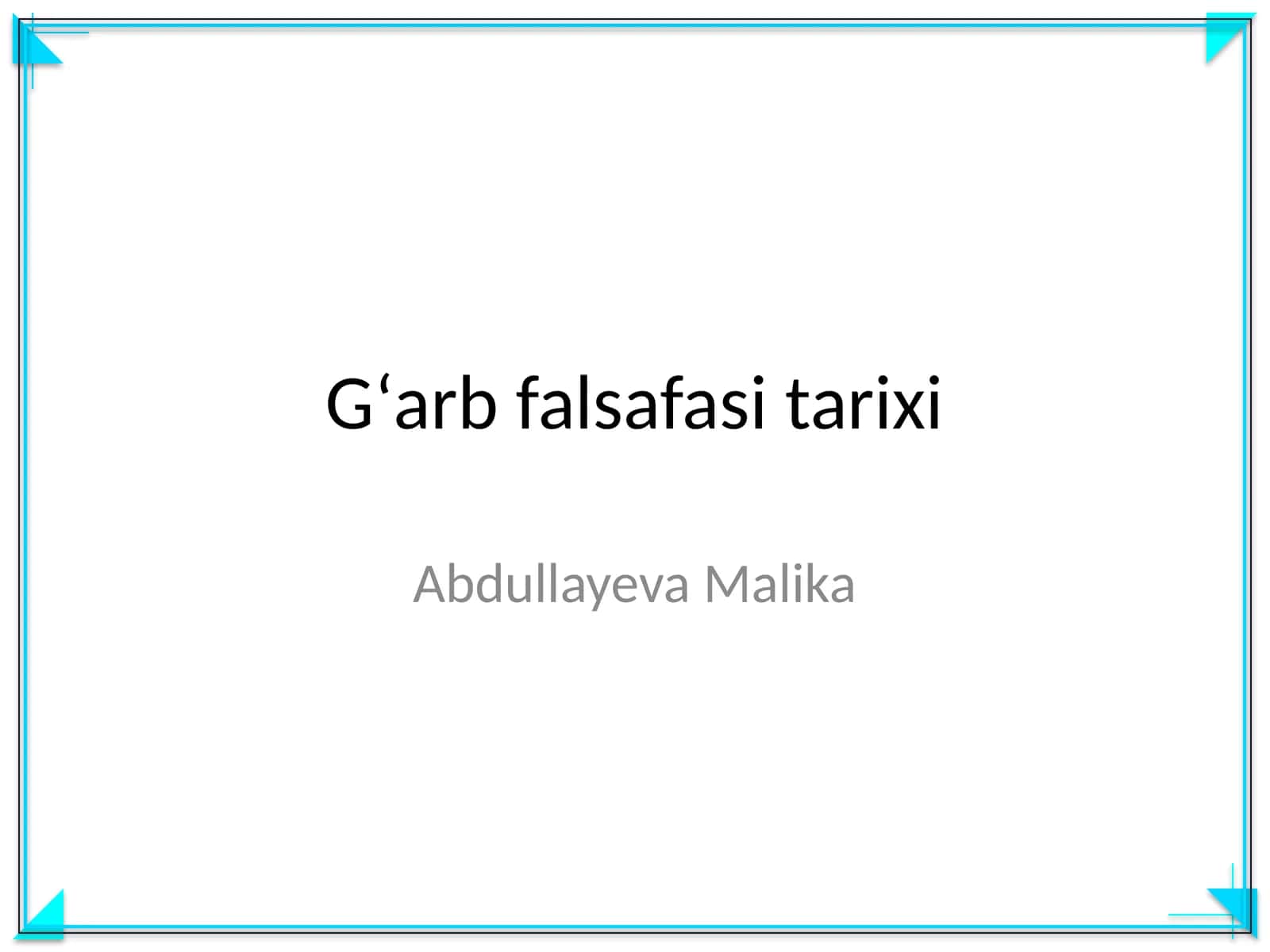 Gʻarb falsafasi tarixi